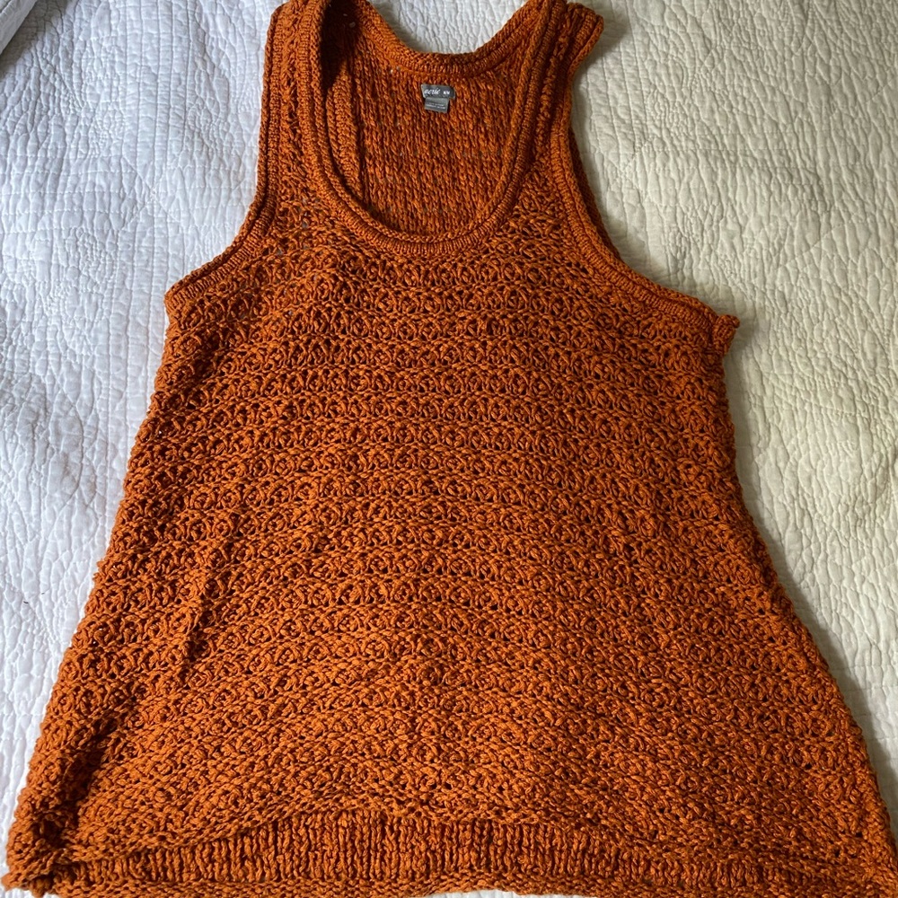 Orange knitted Aerie tank